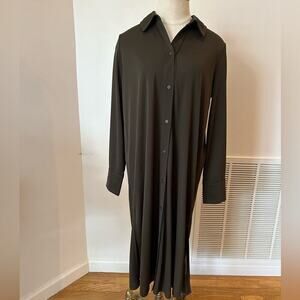 H&M Expresso Long Sleeve Button Down Dress in Size Small